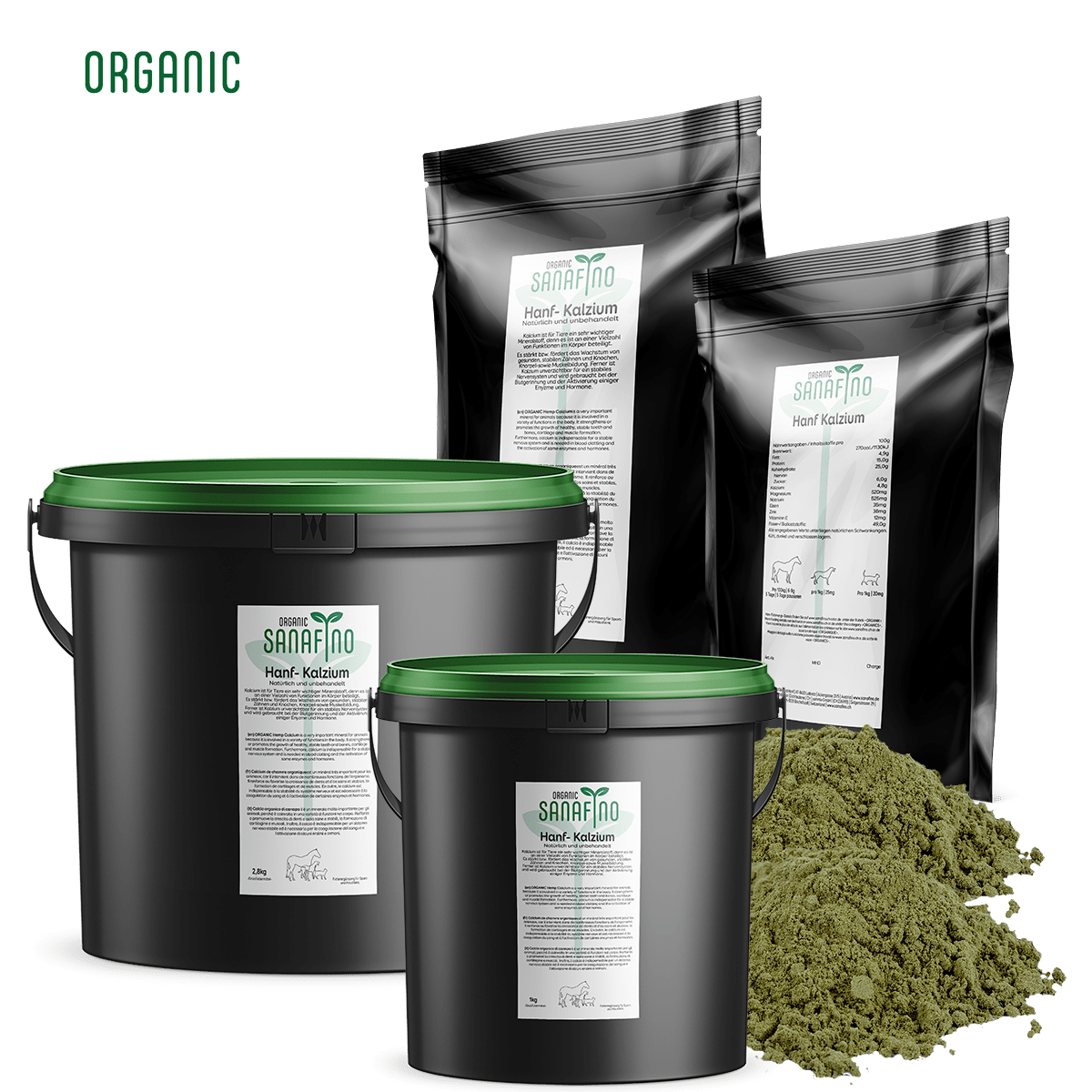 ORGANIC hemp leaf powder (calcium) from Sanafino