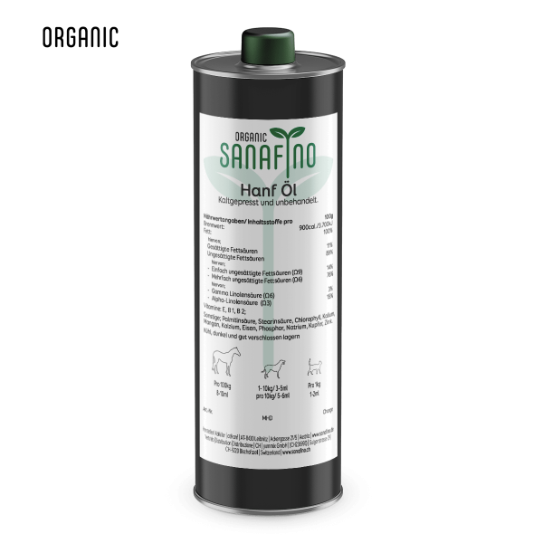 ORGANIC Hanföl, kaltgepresst, 1L