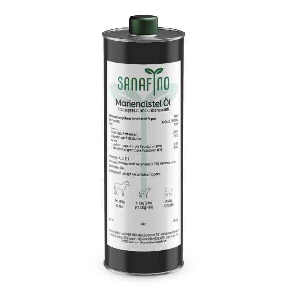 Mariendistelöl 1l Flasche Rückseite