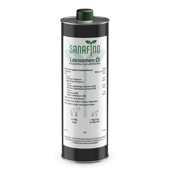 Leinöl Flasche 1l Rückseite