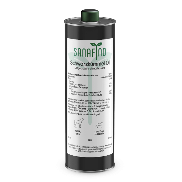 Schwarzkümmelöl 1l Flasche Rückseite