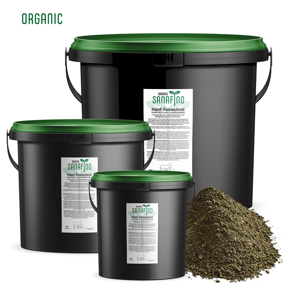 Hemp fine grist ORGANIC by Sanafino fine grist for animals