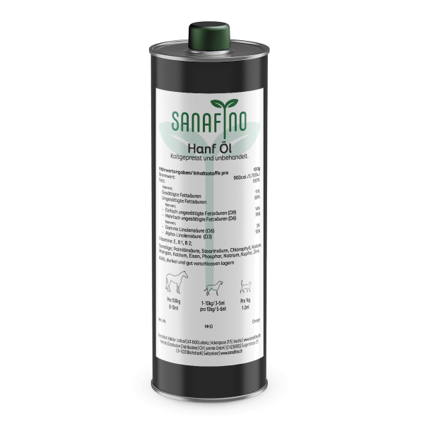 Hanföl Flasche 1l Rückseite