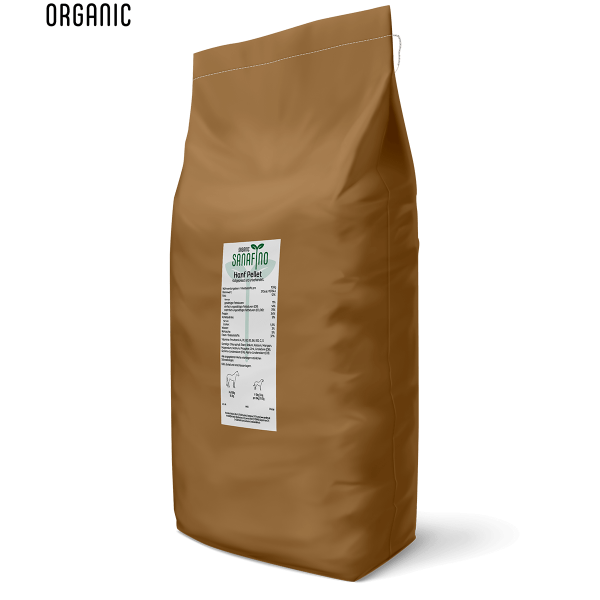 ORGANIC Hanfpellet 20kg Sack Vorderseite